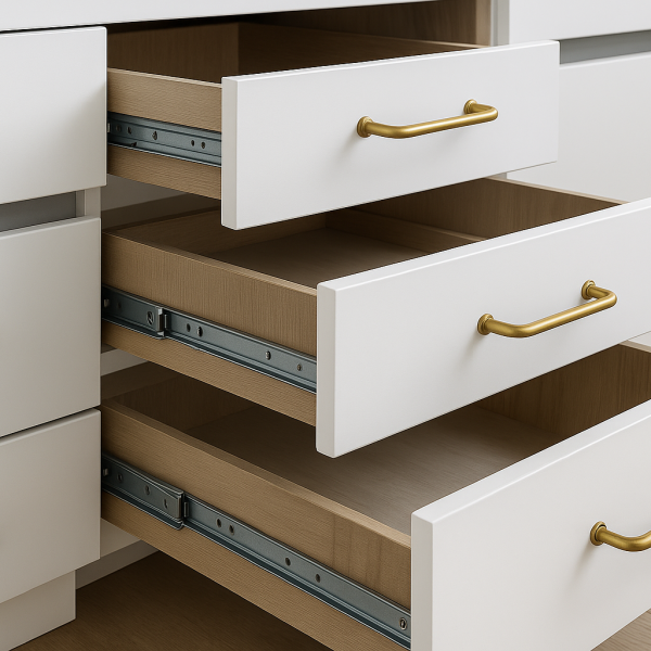 S�dan v�lger du de rigtige skuffeskinner - fuldudtr�k, soft close og b�reevne