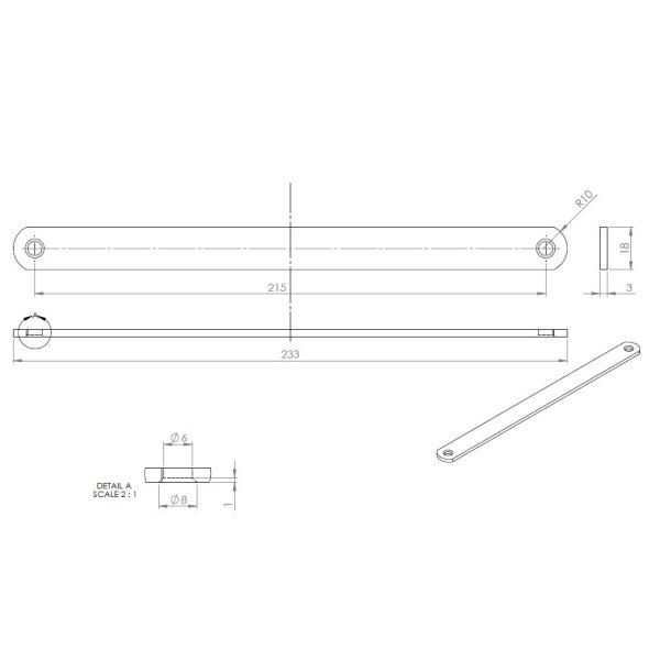 Samlebeslag 233x18mm - Gulforzinket