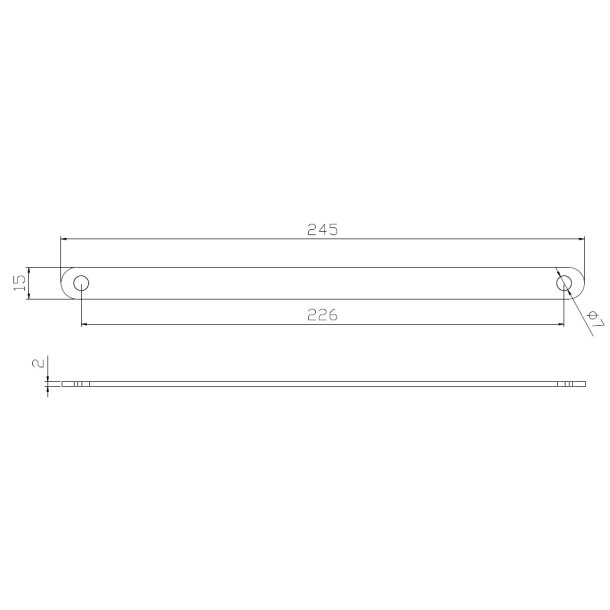 Samlebeslag 245x15mm - Gulforzinket