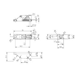 Rebklemme 55x15x18,5mm - Poleret Rustfri (AISI  316)