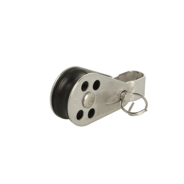 Blokrulle 60mm, med Pind & Beslag - Rustfri Stl