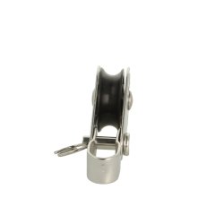 Blokrulle 60mm, med Pind & Beslag - Rustfri Stl