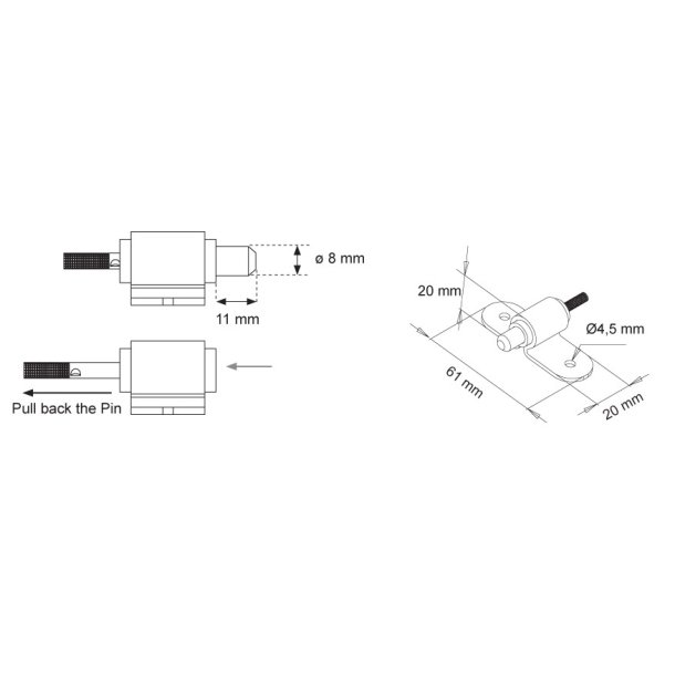 Lsepal med Fjeder 61x20mm (Selvluk) - Gulforzinket