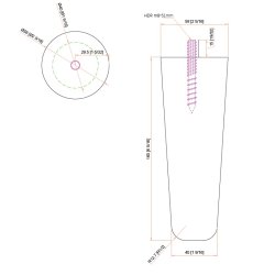 Sofaben "Frida" - Lakeret Eg -  59x160mm, M8 Gevind