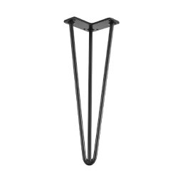 Bordben "Hairpin" 710mm, 3 x �10mm St�nger - Sort