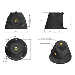 Multifunktionelt Foldbart Bordbenbeslag - M10 Gevind - Sort