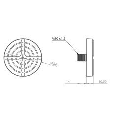 Stableplade til Bordbenbeslag 611050