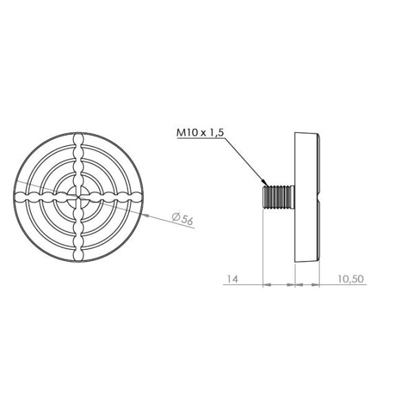 Stableplade til Bordbenbeslag 611050