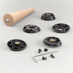 Benbeslag �60mm (M8) - "Twist�n Turn" - 5 Positioner - Sort