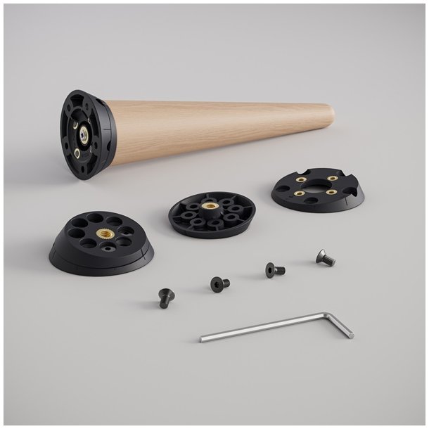 Benbeslag �60mm (M8) - "Twist�n Turn" - 5 Positioner - Sort