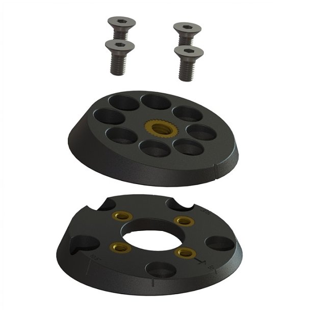 Benbeslag �60mm (M8) - "Twist�n Turn" - 5 Positioner - Sort