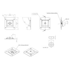 Mbelbenbeslag 58x66mm med Mtrik - 10 Vinkel - Elforzinket