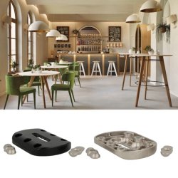 Benbeslag - Vinkeljusterbart - 80x110x15mm - Sort