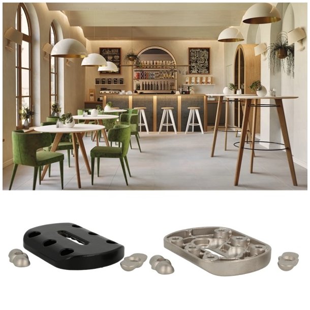 Benbeslag - Vinkeljusterbart - 80x110x15mm - Sort