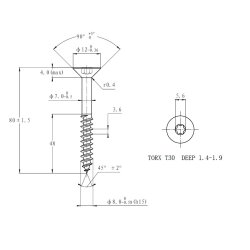 Bolte til Vinkeljusterbart Benbeslag 611210 og 611211