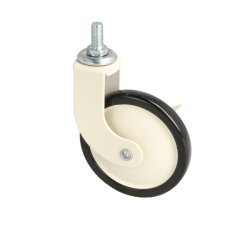 Bakkebord Hjul "Tacitus" 73,5mm - Hvid - med Bremse