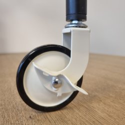 Bakkebord Hjul "Tacitus" 73,5mm - Hvid - med Bremse