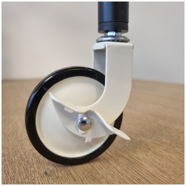 Bakkebord Hjul "Tacitus" 73,5mm - Hvid - med Bremse