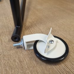 Bakkebord Hjul "Tacitus" 73,5mm - Hvid - med Bremse