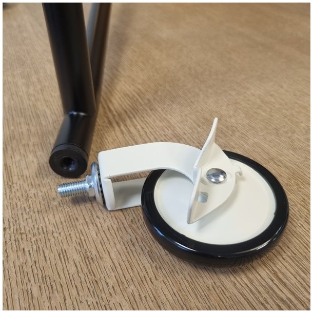 Bakkebord Hjul "Tacitus" 73,5mm - Hvid - med Bremse