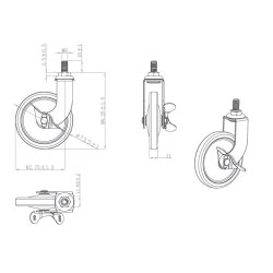 Bakkebord Hjul "Tacitus" 73,5mm - Formessinget