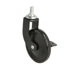 Bakkebord Hjul "Tacitus" 73,5mm - Sort - med Bremse