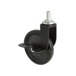 Bakkebord Hjul "Tacitus" 73,5mm - Sort - med Bremse