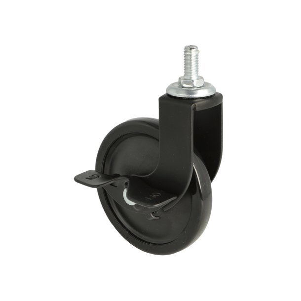 Bakkebord Hjul "Tacitus" 73,5mm - Sort - med Bremse