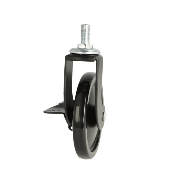 Bakkebord Hjul "Tacitus" 73,5mm - Sort - med Bremse