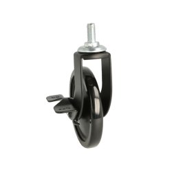 Bakkebord Hjul "Tacitus" 73,5mm - Sort - med Bremse