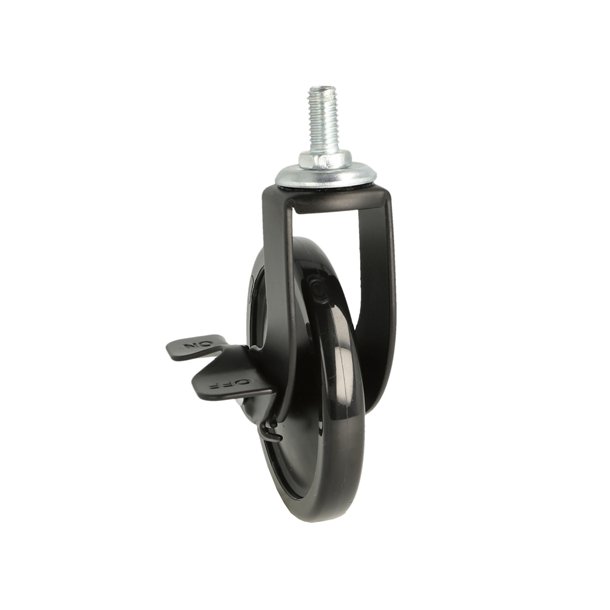 Bakkebord Hjul "Tacitus" 73,5mm - Sort - med Bremse