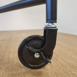 Bakkebord Hjul "Tacitus" 73,5mm - Sort - med Bremse