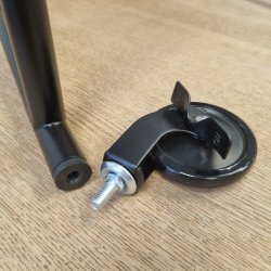 Bakkebord Hjul "Tacitus" 73,5mm - Sort - med Bremse