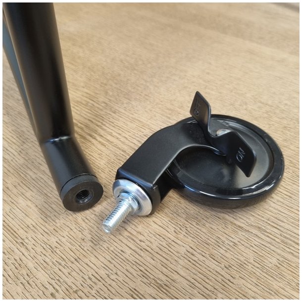 Bakkebord Hjul "Tacitus" 73,5mm - Sort - med Bremse