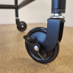 Bakkebord Hjul "Tacitus" 73,5mm - Sort - med Bremse