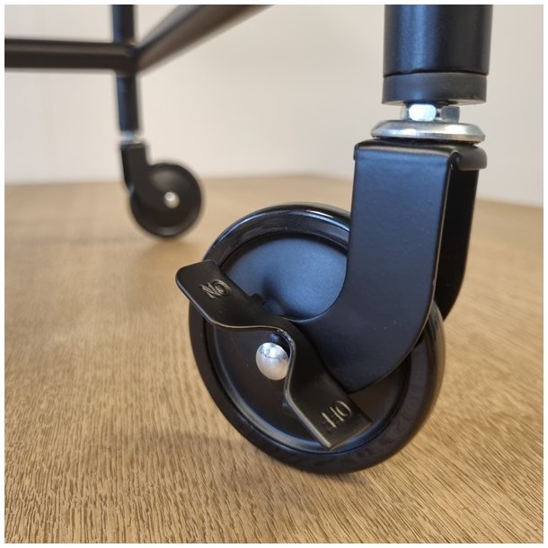 Bakkebord Hjul "Tacitus" 73,5mm - Sort - med Bremse