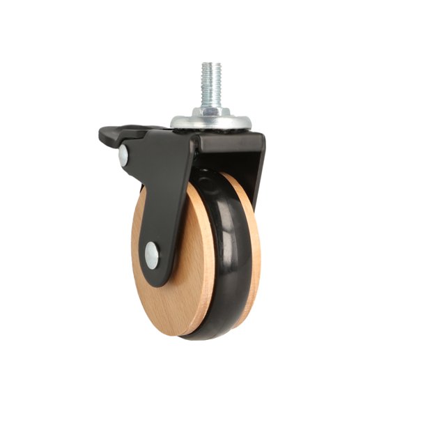 Mbelhjul "Hadrian" 62mm - Sort/Bg - med Bremse