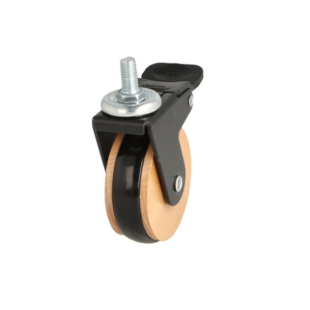 Mbelhjul "Hadrian" 62mm - Sort/Bg - med Bremse