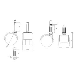Bakkebord Hjul "Otho" 50mm - Sort