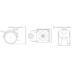 M�belhjul "Galba" �40mm Sort - med Bremse