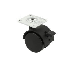 Mbelhjul "Galba" 40mm Sort - med Bremse