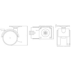 Mbelhjul "Galba" 50mm Sort  - med Bremse