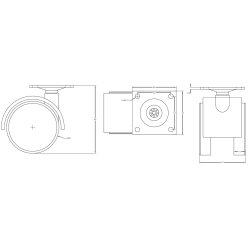 M�belhjul "Galba" �50mm - Sort