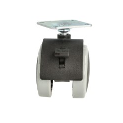 M�belhjul "Lecco" �50mm Gr�/Sort - med Bremse