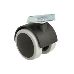 M�belhjul "Lecco" �50mm Gr�/Sort - med Bremse