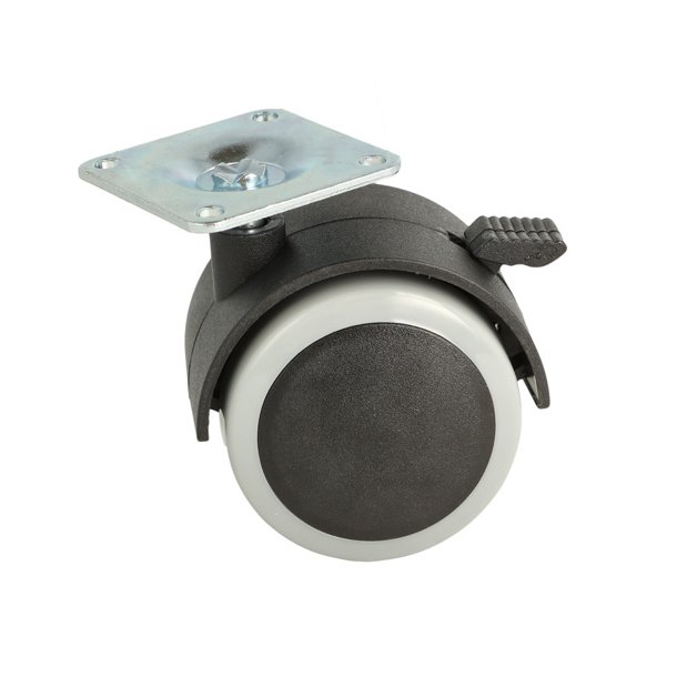 M�belhjul "Lecco" �50mm Gr�/Sort - med Bremse