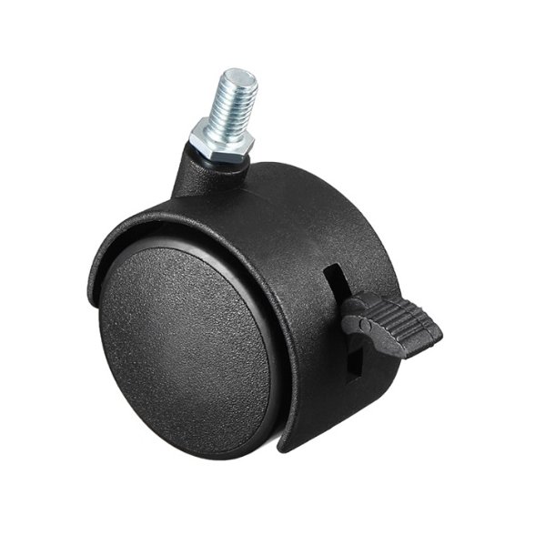 Mbelhjul "Galba" 50mm - M10x15mm - Sort - med Bremse