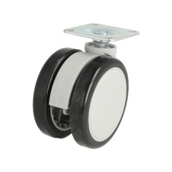 Mbelhjul "Bari" 65mm med Sort Gummibane