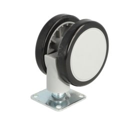 Mbelhjul "Bari" 65mm med Sort Gummibane