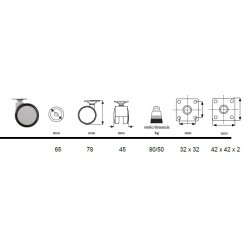 Mbelhjul "Bari" 65mm med Sort Gummibane